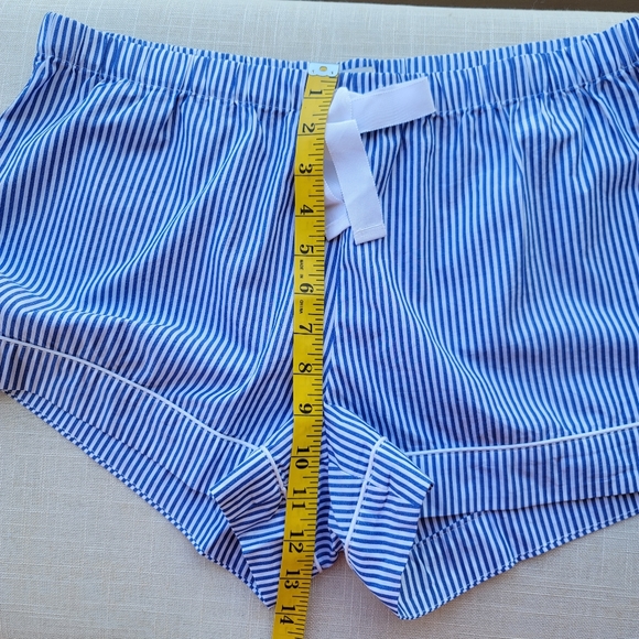 New! J.Crew Small S Blue Striped Cotton Shorts Top Pajama PJ set NWT - Picture 9 of 11
